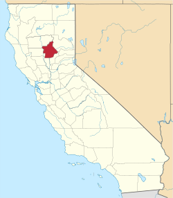 De locatie van Butte County in de staat Californië.