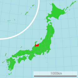 Toyama Japanin meren rannikolla  