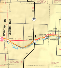 Mapa del KDOT de 2005 del condado de Kearny (leyenda del mapa)  