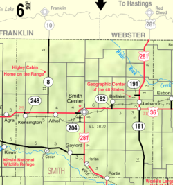 2005 KDOT-Karte von Smith County (Kartenlegende)