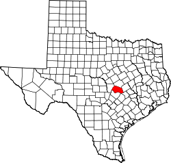 Ubicación del Condado de Williamson en Texas  