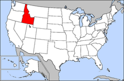Mapa USA a Idaho