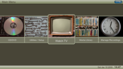 Główne menu oprogramowania centrum multimedialnego MythTV.