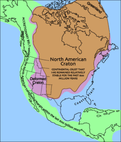 El panorama general del Cratón de América del Norte