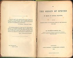 Exemplaar uit 1859 van Origins of Species  