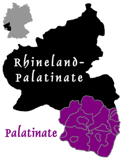 Platsen för Palatinate i Rheinland-Pfalz  