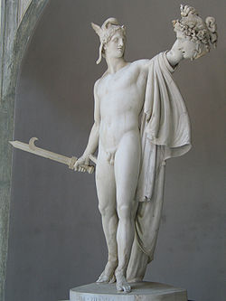 带有美杜莎头颅的珀尔修斯，由安东尼奥-卡诺瓦创作，1801年完成（梵蒂冈博物馆）。