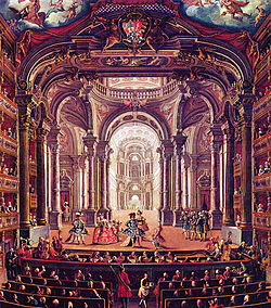 XVIII-wieczny obraz Teatru Królewskiego w Turynie, autorstwa Pietro Domenico Oliviero