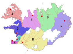 As regiões da Islândia