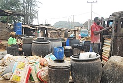ナイジェリアにおけるキャッサバからのシアン化合物の除去
