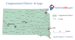 South Dakota's distrikt med et bredt flertal siden 1983  