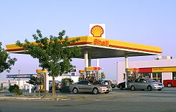 En Shell-tankstation.