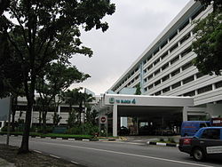 Ingången till block 4 vid Singapore General Hospital  