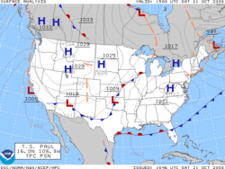 Analiza pogody powierzchniowej dla Stanów Zjednoczonych na dzień 21 października 2006 r.