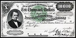 US-$ 10.000 depositocertificaat, 1875  