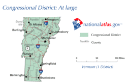 O grande distrito de Vermont desde 1933