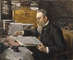 Retrato de Nikolai Rimsky-Korsakov por Valentin Serov, 1898