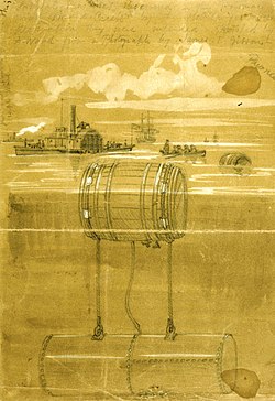 Viena no Mūraja "elles mašīnām", kas atrasta Potomakas upē, skice