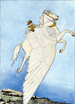 Bellerophon ratsutamas Pegasusega