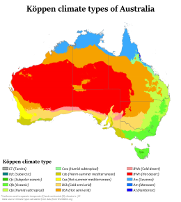 Köppen-klimaattypes van Australië.  