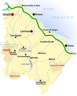 Kaart van de provincie Chieti  