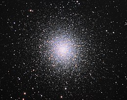 M13 in the constellation Hercules is the brightest globular cluster in the northern sky, easy to find and visible with the naked eye on clear, dark nights.
