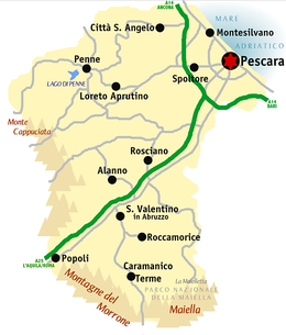 Karta över provinsen Pescara  