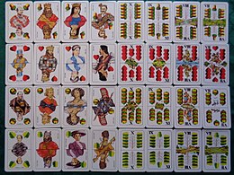 A double german hand, croatian picture, with 32 cards
