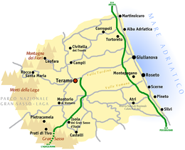 Kaart van de provincie Teramo  