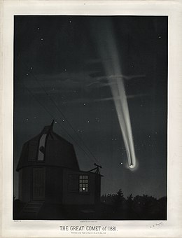 The Great Comet of 1881 (drawing by É. L. Trouvelot)