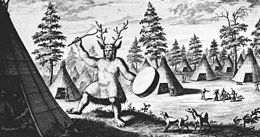The earliest known depiction of a Siberian shaman was by the Dutch explorer Nicolaes Witsen, who made an expedition through Russia in 1692; he called the illustration "Priest of the Devil"