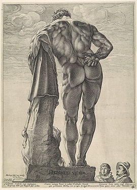 De Farnese Hercules door Hendrik Goltzius 1591