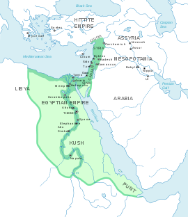 Egyptens maximala territoriella utbredning (XV00-talet f.Kr.)  