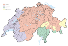 Language areas of Switzerland - majority ratio according to the 2010 FSO survey; map with a municipality population as of January 1, 2021 German (62 % of the population) French (23% of the population) Italian (8% of the population) Romansh (0.5% of the population)