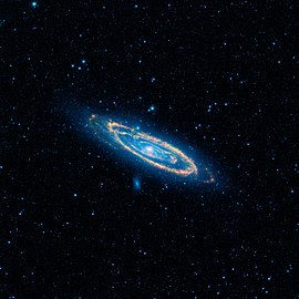 La galassia di Andromeda vista dal Wide-field Infrared Survey Explorer della NASA