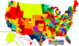 The 435 congressional election districts (as of 2012).