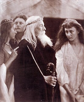 King Lear and his daughters . Photograph by Julia Margaret Cameron, 1872.