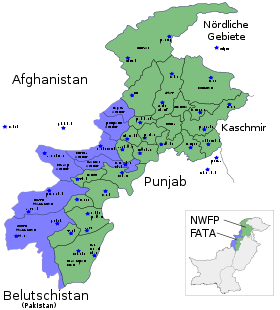 Map of tribal areas and Khyber Pakhtunkhwa (by 2018): Federally Administered Tribal Areas (FATA) Khyber Pakhtunkhwa (formerly NWFP)