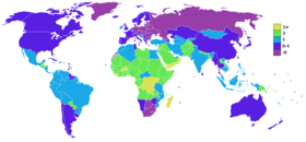 Groei van de menselijke bevolking in procenten, met de variabelen geboorten, sterfgevallen, immigratie en emigratie 2006  