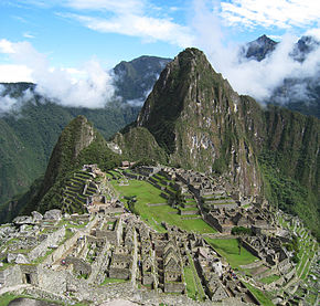 Uma vista de Machu Picchu, "a Cidade Perdida dos Incas", agora um sítio arqueológico
