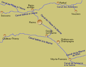 Reims in the regional canal system