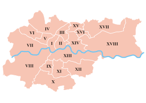 Map of the 18 boroughs