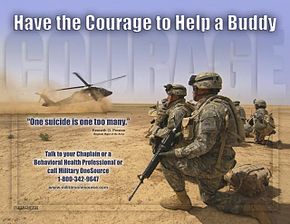 Un poster de prevenire a sinuciderilor în armata Statelor Unite ale Americii