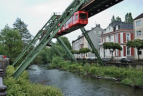 Wuppertal suspension railway in the district of Barmen