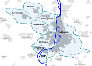 Heilbronn districts (clickable map)
