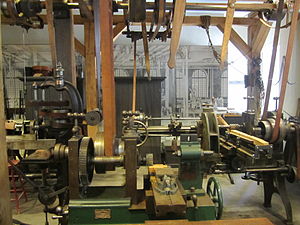 Maquinaria de produção no Harpers Ferry Armory (agora Harpers Ferry National Historical Park)