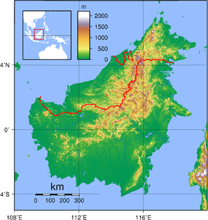 Topografie van Borneo