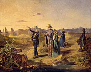 Historical reception: Englishman in the Campagna, watercolour by Carl Spitzweg, ca. 1845