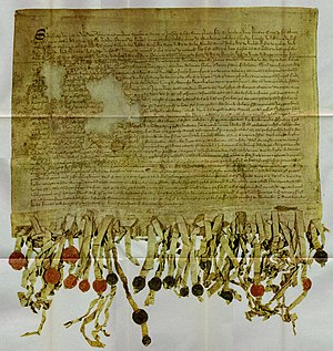 A cópia "Tyninghame" da Declaração de Arbroath datada de 1320 AD
