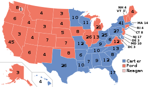 Volební mapa z voleb v roce 1976